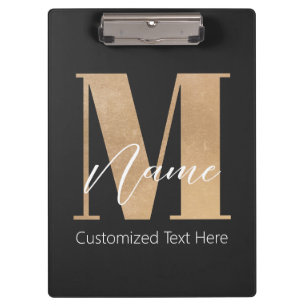 Moderne Mit Monogramm Anfangs-M & Name Personalisi Klemmbrett