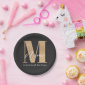 Moderne Mit Monogramm Anfangs-M & Name Personalisi Pappteller (Party)