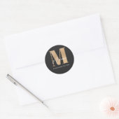 Moderne Mit Monogramm Anfangs-M & Name Personalisi Runder Aufkleber (Umschlag)