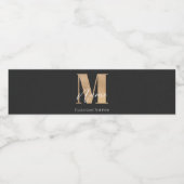 Moderne Mit Monogramm Anfangs-M & Name Personalisi Wasserflaschenetikett (Einzelnes Label)