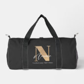 Moderne Mit Monogramm Anfangsnummer und Name Perso Duffle Bag (Vorderseite)