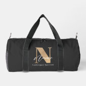 Moderne Mit Monogramm Anfangsnummer und Name Perso Duffle Bag (Rückseite)