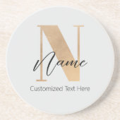 Moderne Mit Monogramm Anfangsnummer und Name Perso Getränkeuntersetzer (Vorne)