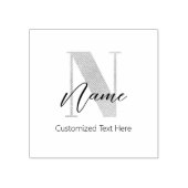 Moderne Mit Monogramm Anfangsnummer und Name Perso Gummistempel (Prägung)