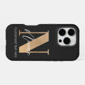 Moderne Mit Monogramm Anfangsnummer und Name Perso iPhone Hülle (Rückseite (Horizontal))