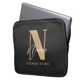 Moderne Mit Monogramm Anfangsnummer und Name Perso Laptopschutzhülle (Vorderseite Links)