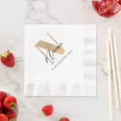 Moderne Mit Monogramm Anfangsnummer und Name Perso Serviette (Beispiel)