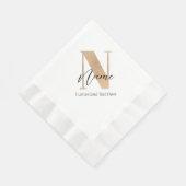 Moderne Mit Monogramm Anfangsnummer und Name Perso Serviette (Ecke)