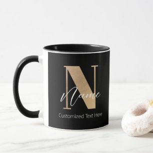 Moderne Mit Monogramm Anfangsnummer und Name Perso Tasse