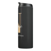 Moderne Mit Monogramm Anfangsnummer und Name Perso Thermosbecher (Nach rechts gedreht)