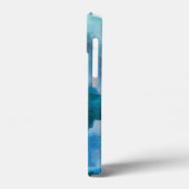 Moderne Mit Monogramm Aquarellinitialen Blau grün Case-Mate iPhone Hülle (Rückseite / Links)