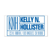 Moderne Mit Monogramm Bezeichnung oder Rücksendead Permastempel (Design)