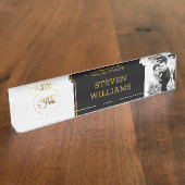 Moderne Mit Monogramm Bezeichnung und elegante Unt Namensplakette (Seite)