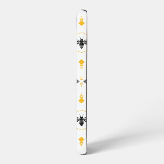 Moderne Mit Monogramm Bienenschwarz-Gelbe Honigwab Samsung Galaxy Hülle (Linke Seite)