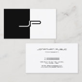 Moderne mit Monogramm Chic-Schwarzweiss-Initiale Visitenkarte (Vorne/Hinten)