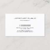 Moderne mit Monogramm Chic-Schwarzweiss-Initiale Visitenkarte (Rückseite)