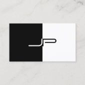 Moderne mit Monogramm Chic-Schwarzweiss-Initiale Visitenkarte (Vorderseite)