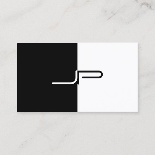 Moderne mit Monogramm Chic-Schwarzweiss-Initiale Visitenkarte (Vorderseite)