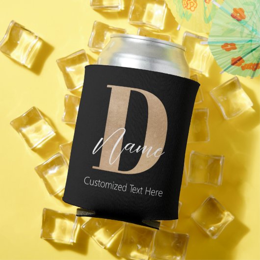 Moderne Mit Monogramm D & Name Personalisiert Dosenkühler (In Situ Sommer)
