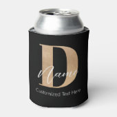Moderne Mit Monogramm D & Name Personalisiert Dosenkühler (Kanne Vorderseite)