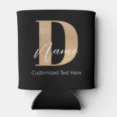 Moderne Mit Monogramm D & Name Personalisiert Dosenkühler (Rückseite)