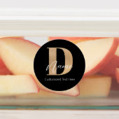 Moderne Mit Monogramm D & Name Personalisiert Etiketten (Befestigt)