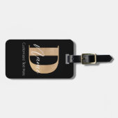 Moderne Mit Monogramm D & Name Personalisiert Gepäckanhänger (Vorderseite horizontal)