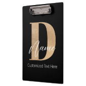 Moderne Mit Monogramm D & Name Personalisiert Klemmbrett (Links)