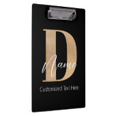 Moderne Mit Monogramm D & Name Personalisiert Klemmbrett (Rechts)