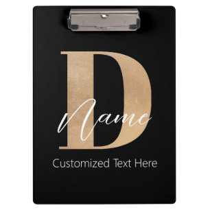 Moderne Mit Monogramm D & Name Personalisiert Klemmbrett