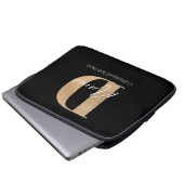 Moderne Mit Monogramm D & Name Personalisiert Laptopschutzhülle (Vorne Knopf)