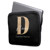 Moderne Mit Monogramm D & Name Personalisiert Laptopschutzhülle (Vorderseite Links)