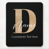 Moderne Mit Monogramm D & Name Personalisiert Mousepad (Vorne)