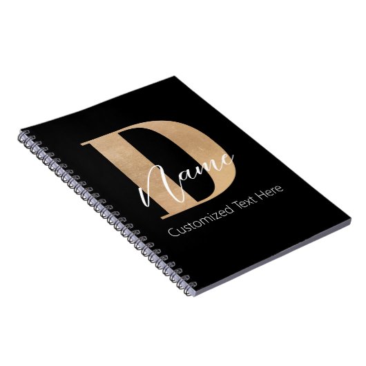 Moderne Mit Monogramm D & Name Personalisiert Notizblock (Rechte Seite)