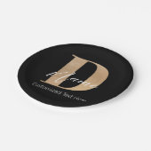 Moderne Mit Monogramm D & Name Personalisiert Pappteller (Schrägansicht)