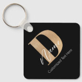 Moderne Mit Monogramm D & Name Personalisiert Schlüsselanhänger (Vorderseite)