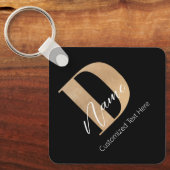 Moderne Mit Monogramm D & Name Personalisiert Schlüsselanhänger (Vorderseite)