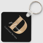 Moderne Mit Monogramm D & Name Personalisiert Schlüsselanhänger (Rückseite)