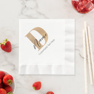 Moderne Mit Monogramm D & Name Personalisiert Serviette