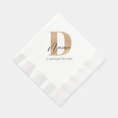 Moderne Mit Monogramm D & Name Personalisiert Serviette (Ecke)