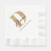 Moderne Mit Monogramm D & Name Personalisiert Serviette (Vorderseite)
