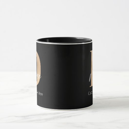 Moderne Mit Monogramm D & Name Personalisiert Tasse (Zentrum)