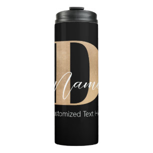 Moderne Mit Monogramm D & Name Personalisiert Thermosbecher