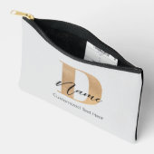 Moderne Mit Monogramm D & Name Personalisiert Zubehörtasche (Offen)