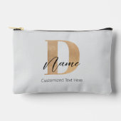 Moderne Mit Monogramm D & Name Personalisiert Zubehörtasche (Vorderseite)