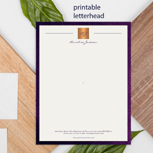 Moderne mit Monogramm druckbare Buchstaben lila Poster
