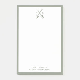 Moderne Mit Monogramm, dunkelgrüne Männer nach der Post-it Klebezettel