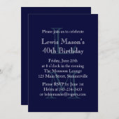 Moderne Mit Monogramm Einladung zum Geburtstag (Ma (Vorne/Hinten)