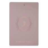 Moderne Mit Monogramm, elegante Berufliche Vorlage Mini Klemmbrett (Rückseite)