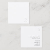Moderne Mit Monogramm Elegante einfache Vorlage Quadratische Visitenkarte (Vorne/Hinten)